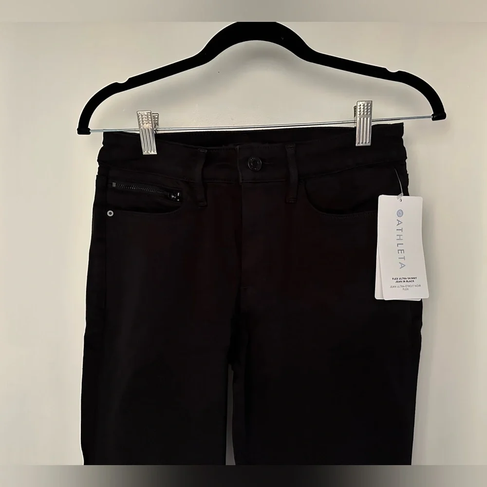 Athleta Women’s Flex Ultra Skinny Jean, size 6P. Black. New with tags. - Picture 4 of 7